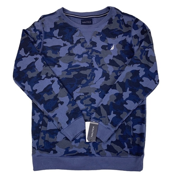 Nautica Big Boys Camo Print Crewneck Sweatshirt XL - Picture 1 of 11